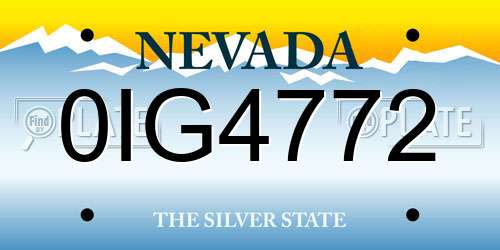 0IG4772 Nevada License Plate