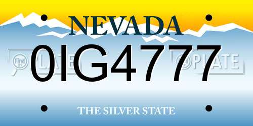 0IG4777 Nevada License Plate
