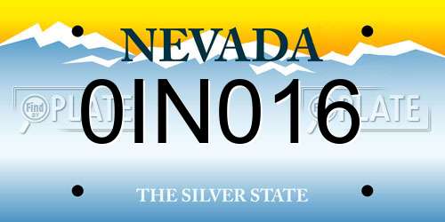 0IN016 Nevada License Plate