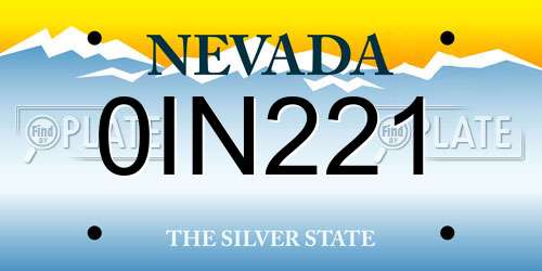 0IN221 Nevada License Plate