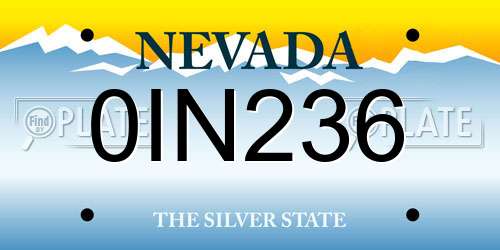0IN236 Nevada License Plate