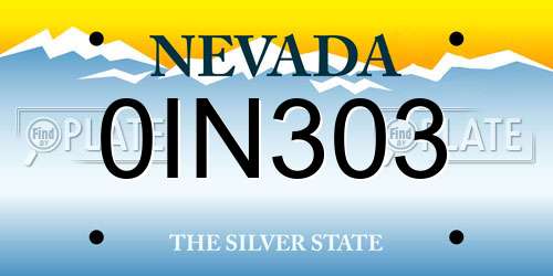 0IN303 Nevada License Plate