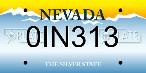 0IN313 Nevada License Plate