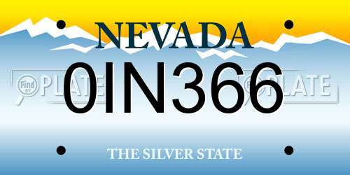 0IN366 Nevada License Plate