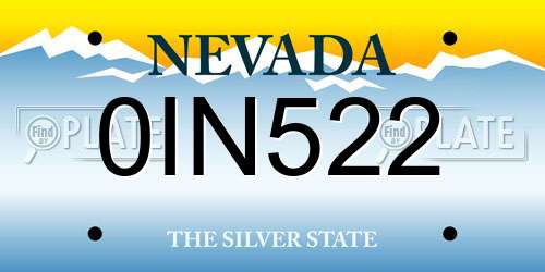 0IN522 Nevada License Plate