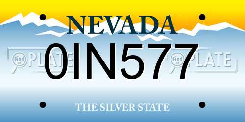 0IN577 Nevada License Plate