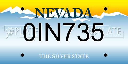0IN735 Nevada License Plate