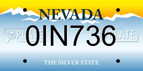 0IN736 Nevada License Plate