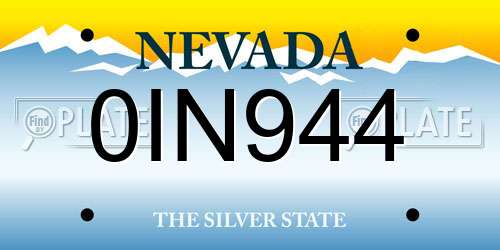 0IN944 Nevada License Plate