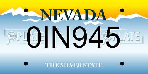 0IN945 Nevada License Plate