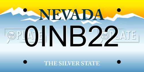 0INB22 Nevada License Plate