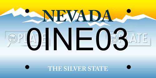 0INE03 Nevada License Plate