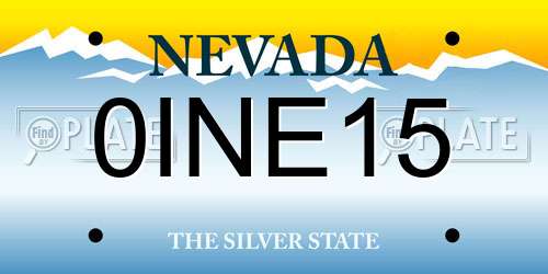 0INE15 Nevada License Plate
