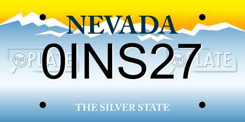 0INS27 Nevada License Plate
