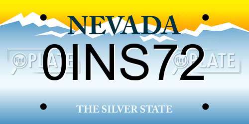 0INS72 Nevada License Plate