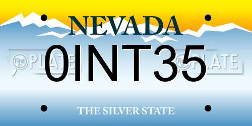 0INT35 Nevada License Plate