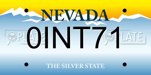 0INT71 Nevada License Plate