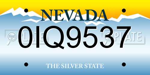 0IQ9537 Nevada License Plate