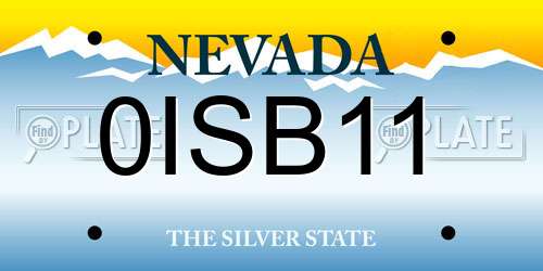 0ISB11 Nevada License Plate
