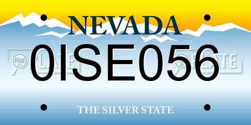 0ISE056 Nevada License Plate