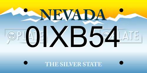 0IXB54 Nevada License Plate