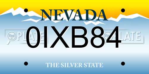 0IXB84 Nevada License Plate