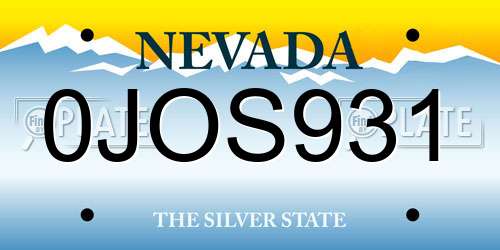 0JOS931 Nevada License Plate