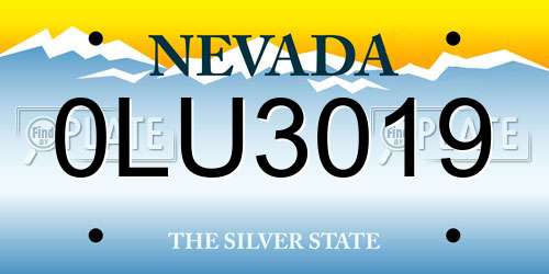 0LU3019 Nevada License Plate