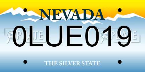 0LUE019 Nevada License Plate