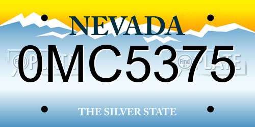 0MC5375 Nevada License Plate
