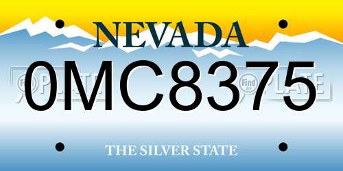 0MC8375 Nevada License Plate