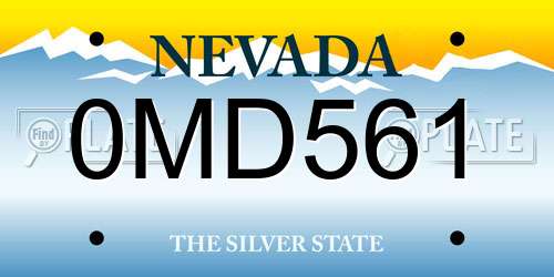 0MD561 Nevada License Plate
