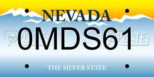 0MDS61 Nevada License Plate