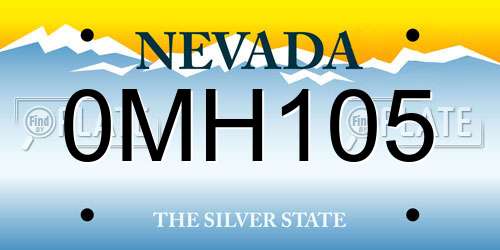 0MH105 Nevada License Plate