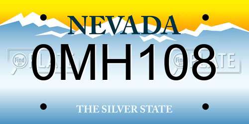 0MH108 Nevada License Plate