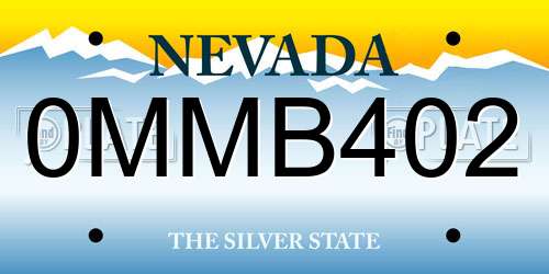 0MMB402 Nevada License Plate