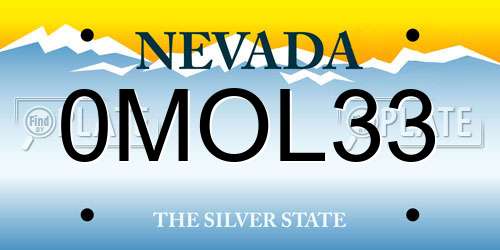 0MOL33 Nevada License Plate