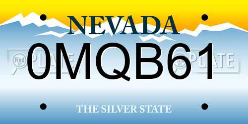 0MQB61 Nevada License Plate