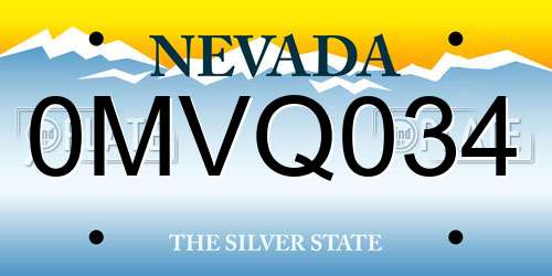 0MVQ034 Nevada License Plate