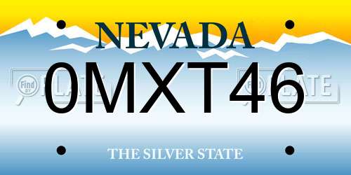 0MXT46 Nevada License Plate