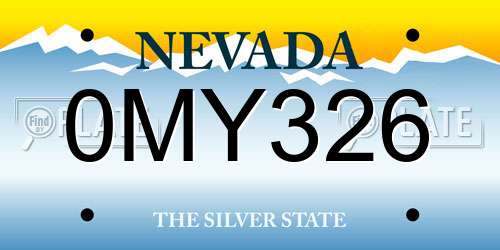 0MY326 Nevada License Plate