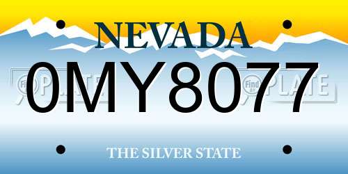 0MY8077 Nevada License Plate