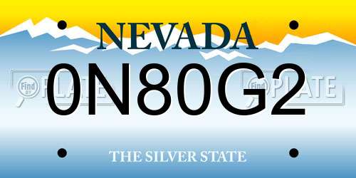 0N80G2 Nevada License Plate