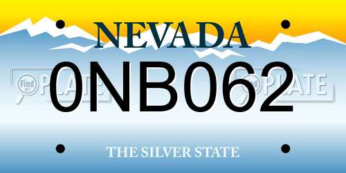 0NB062 Nevada License Plate
