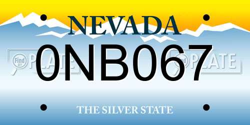 0NB067 Nevada License Plate