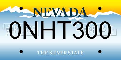0NHT300 Nevada License Plate