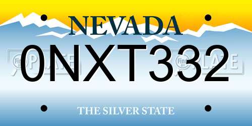 0NXT332 Nevada License Plate