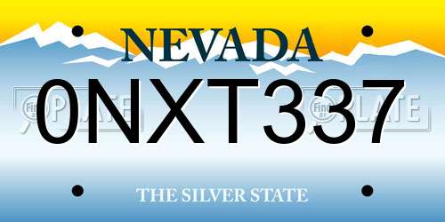 0NXT337 Nevada License Plate