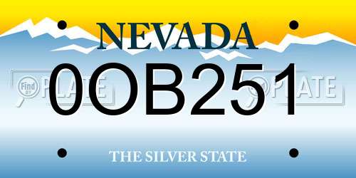 0OB251 Nevada License Plate
