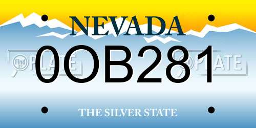 0OB281 Nevada License Plate